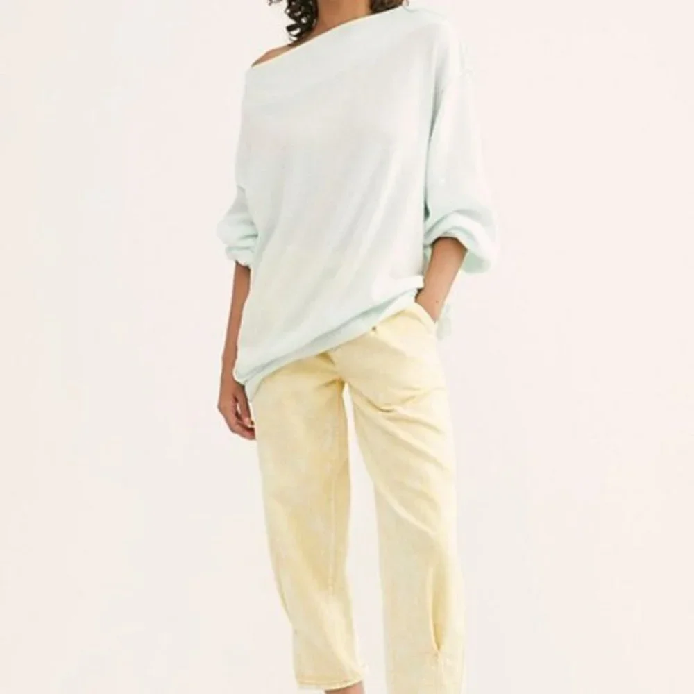 Free People White Main Squeeze Hacci Shirt S/M NWT - Picture 5 of 9